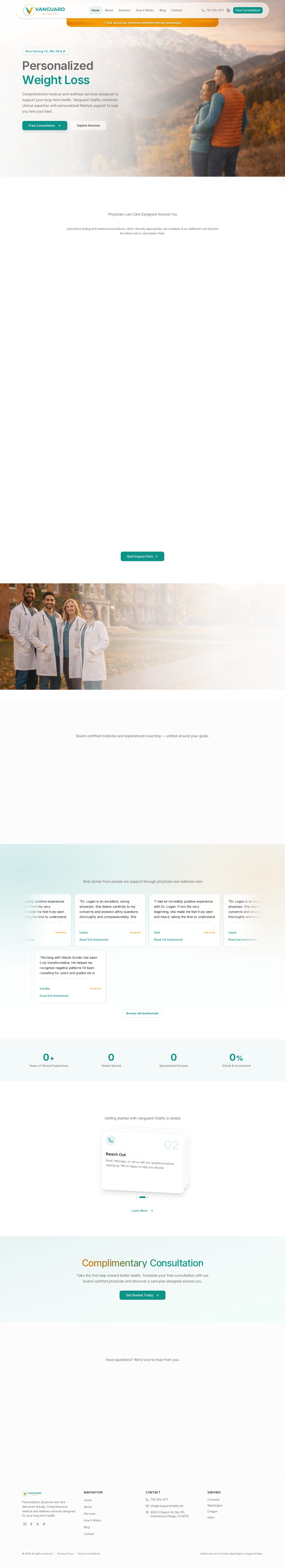 Vanguard Vitality website preview