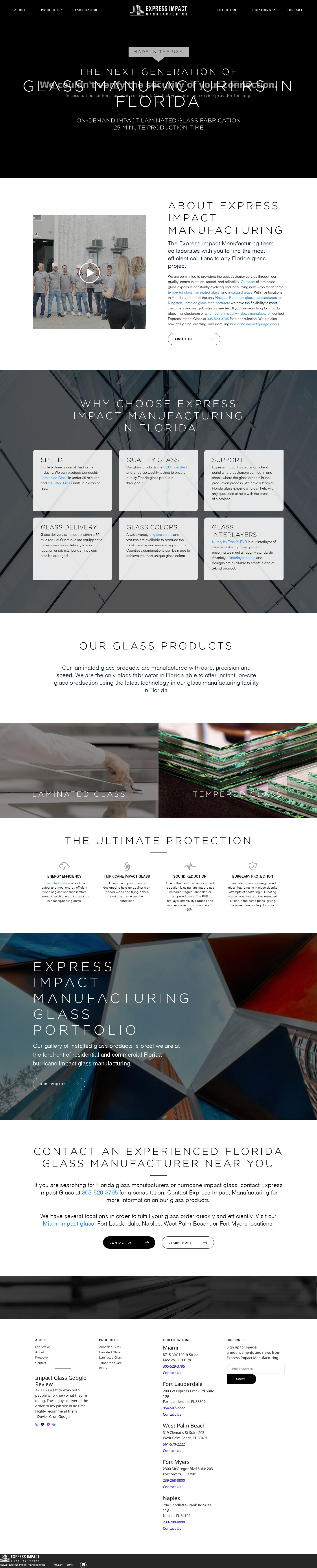 Express Impact Glass website preview