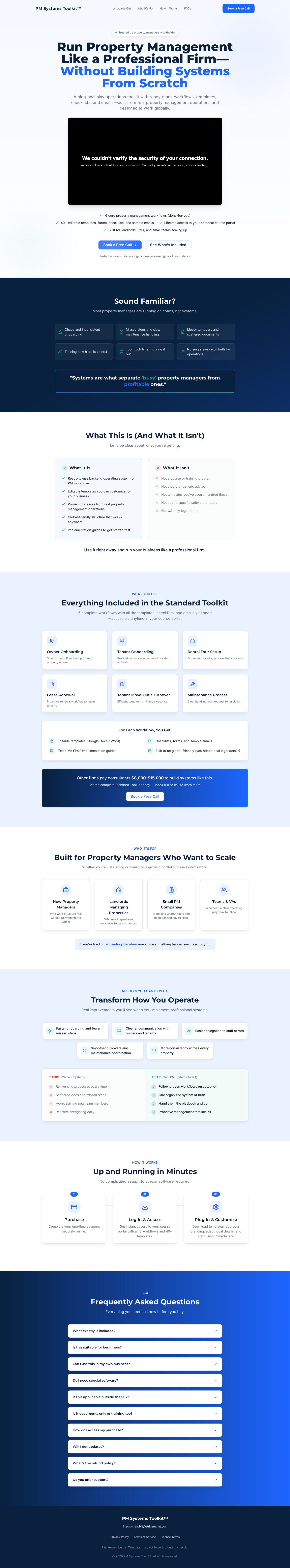 PM Systems Toolkit website preview