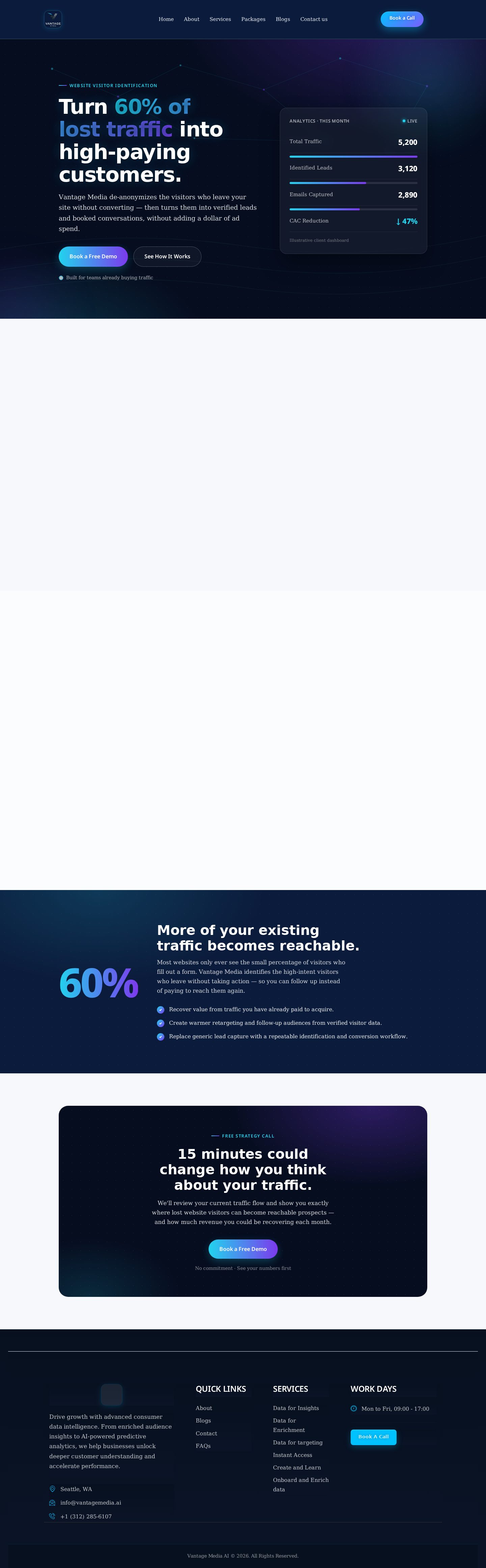 Vantage Media website preview